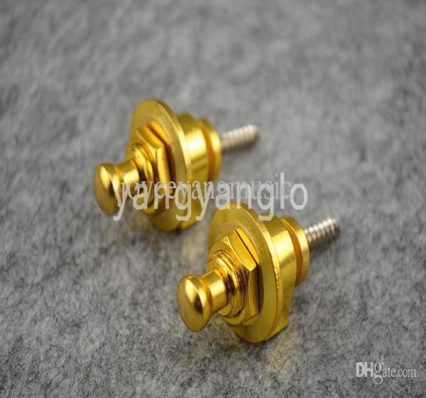 

1 pair of 2pcs golden round head electric guitar strap locks straplocks 6101916