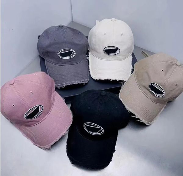 

spring and summer duck tongue hat new worn out old cap men's and women's tide brand letter stick cloth raw edge couple's dies, Blue;gray