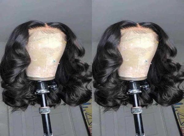 

nxy lace wigs body wave front bob 13x4 human hair 180 brazilian remy short water 4x4 closure for women 2301068577238, Black;brown