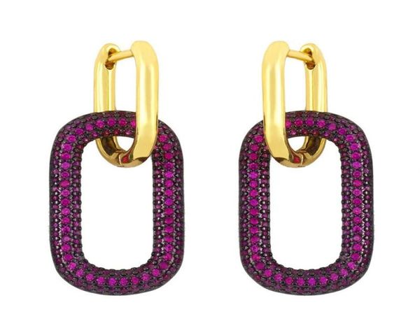 

2022 yellow gold plated full cz hoops earrings for girls women for wedding party nice gift2329415, Golden;silver