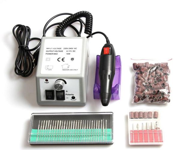 

electric nail drill machine for manicure and pedicure drill 12w milling machine nails equipment set electric nail file eu plug7921327, Silver