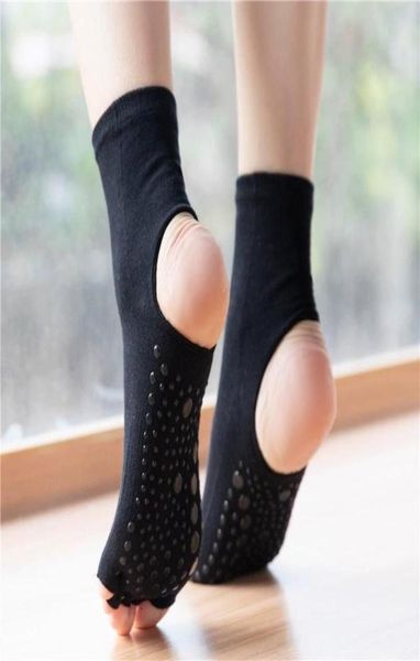 

sports socks women yoga antislip quickdry damping pilates ballet good grip for five fingers fitness cotton7093638, Black