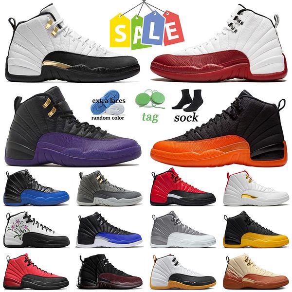 

jumpman 12 brilliant orange basketball shoes men 12s designer sneakers black taxi fieled purple stealth playoffs reverse flu game mens jorde, White;red