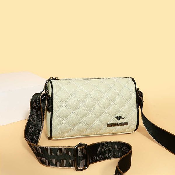 

head layer cowhide pillow bag for women's bag new lingge single shoulder diagonal cross bag crocodile pattern soft leather