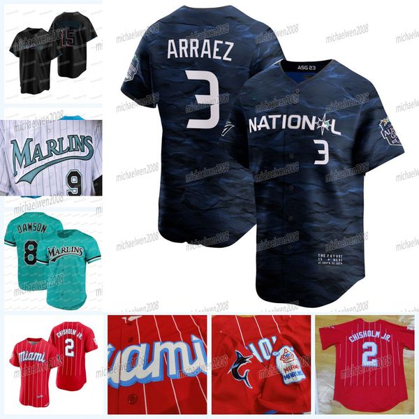 

12 jorge soler marlins all star jersey luis arraez jesus sanchez eury perez yuli gurriel jazz chisholm jr. joey wendle miguel rojas bryan de, Blue;black