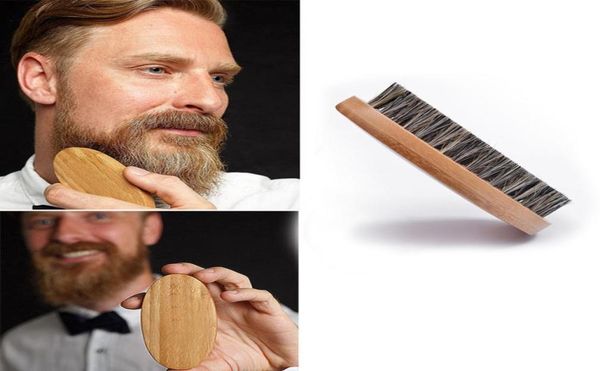 

natural boar bristle beard brush for men bamboo face massage comb beards and mustache drop 6622060, Silver
