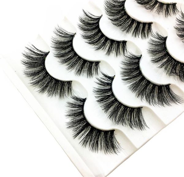 

2020 new 5 pairs 100 real mink eyelashes 3d natural false eyelashes mink lashes soft eyelash extension makeup kit cilios 794579908