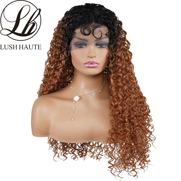 

nxy kinky curly wigs highlight curly 13x4 lace front wigs dark root brown honey blonde synthetic wigs pre plucked babyhair 230524, Black;brown