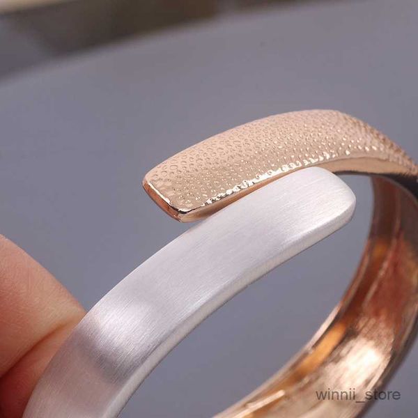 

charm bracelets trendy charm metal cuff bracelets bangles for women statement alloy opening rough bangles fashion party jewelry gift r230701, Golden;silver
