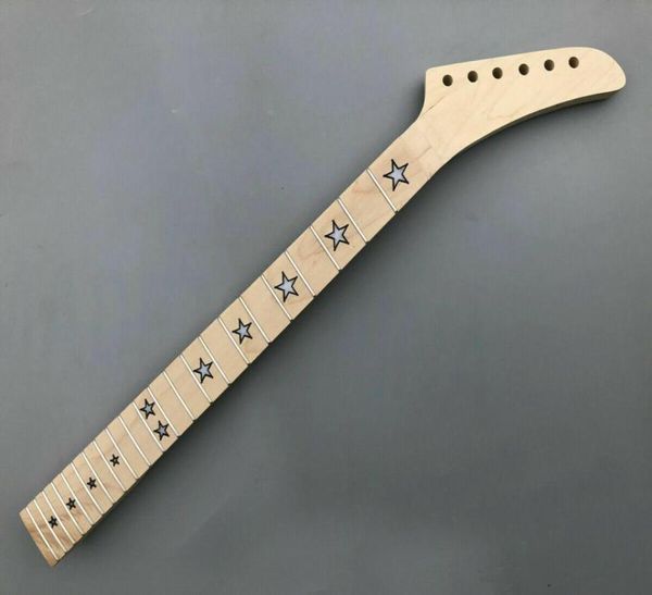 

maple electric guitar neck unfinished 22 fret 255inch star inlay locking nut6040125