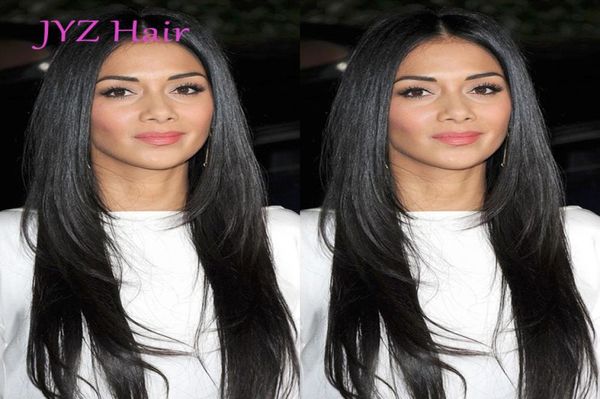 

malaysian virgin human hair full lace wig brazilian natural straight human hair lace front wig with adjustable strands glueless la3389987, Black;brown