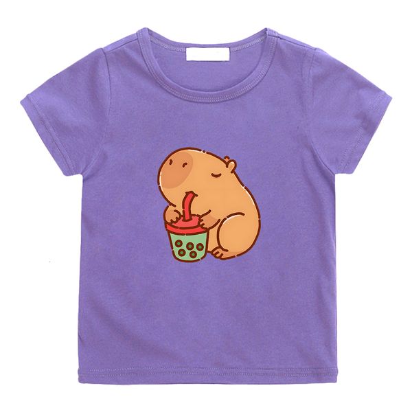 

clothing sets capybara gothic fashion tshirts cute anime tshirt cartoon boysgirls 100 cotton teeshirt high street printed t shirt 230630, White