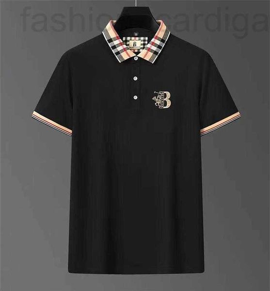 

men's polos designer 2023 li xia polo shirt plaid collar t-shirt embroidered business men's mercerized cotton short sleeve t-shirt, White;black