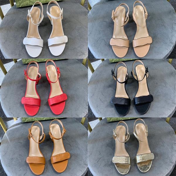 

leather mid heel ladies sandals slippers fashion ladies flats ankle buckle rubber sole mules summer beach wedding shoeszcjg#, Black