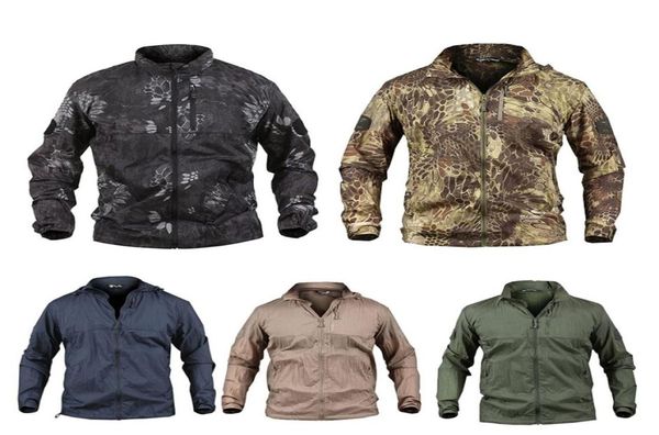 

outdoor thin windbreaker shirt jacket hunting shooting mountaineering clothes hiking windproof clothing camouflage lightweight ult6622641, Black;green