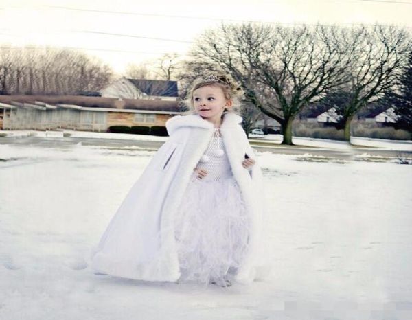 

lovely girls cape custom made kids wedding cloaks faux fur jacket for winter kid flower girl children satin hooded child coats whi8474816, Brown;red