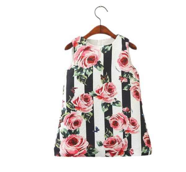 

girls dress rose flower princess sundress love heart fashion spring summer autumn vest dress baby clothing e807034911385, Red;yellow