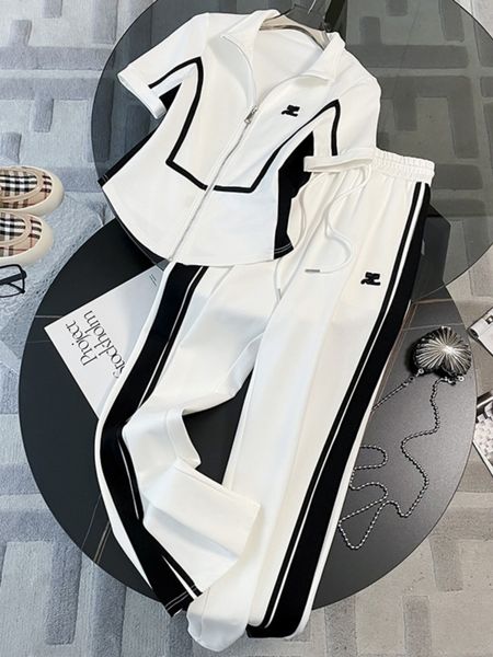 

women's tracksuits short sleeved casual tracksuit pants 2 piece set outfit conjuntos cortos 2023 summer cardigan wide leg trousers suit, Gray