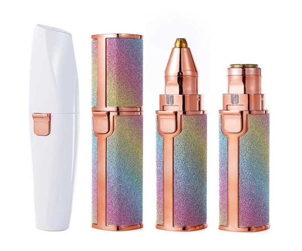 

2 in 1 rechargeable electric eyebrow trimmer epilator female body lipstick shape hair removal mini painless razor shaver 2201123454610