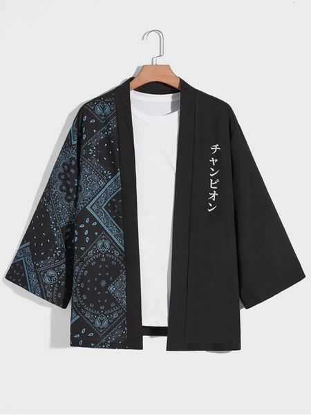 

men's polos charmkpr 2023 men summer autumn 3 4 sleeve shirts fashionable japanese style male open front cardigan coat blouse s 2xl 23, White;black