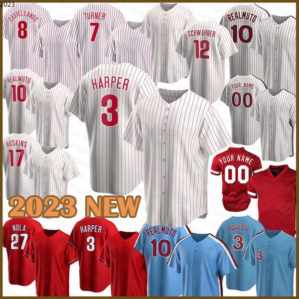 

2023 custom baseball jersey bryce man woman harper trea turner brandon marsh kyle schwarber zack wheeler 8 castellanos, Blue;black