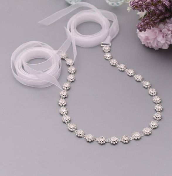 

wedding sashes trixy s378 women thin rhinestone alloy belts bridal dress accessories skinny for bride bridesmaids3428752, White
