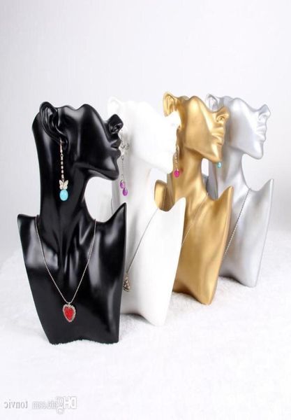 

whole resin necklace earring jewellery set display stand holder bust5056349, Black