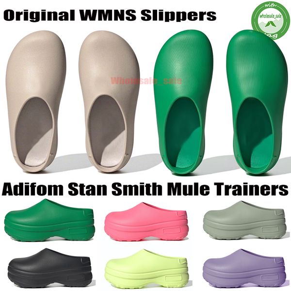 

fashion adiform slides slippers clogs slider sandals onyx pure bone stan mule trainers smith sand designer men women sandalias summer leathe, Black