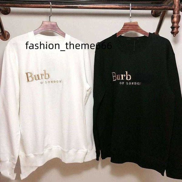 

2022 bb designer hoodie burbe mens sweater tb letter embroidery sweatshirt loose casual round neck long sleeve hoodies new men women cotton, Black