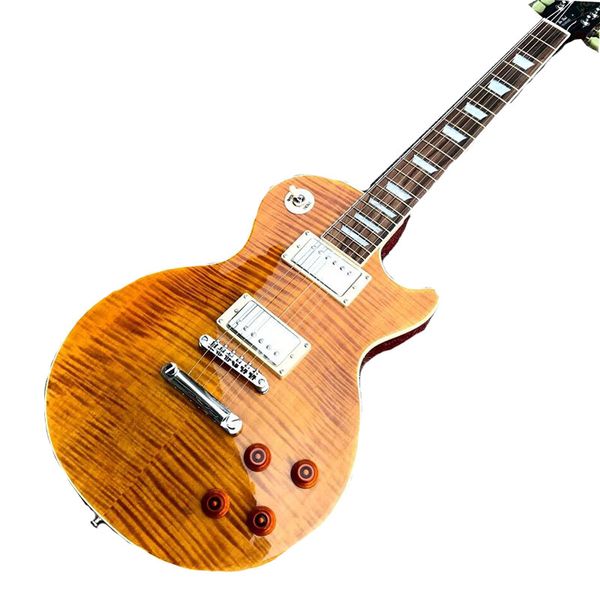 

new rosewood fingerboard clear yellow 6 string electric guitar fast shipping