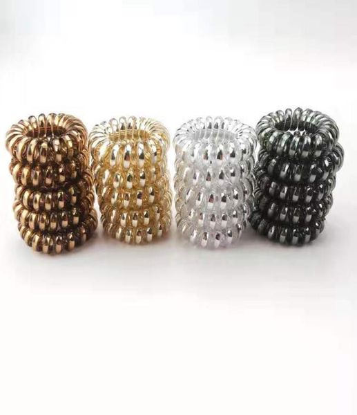 

approx 37cm new designer accessories telephone wire cord headband for women girls elastic hair rubber bands hair ties hair jewelr1549859, Slivery;white