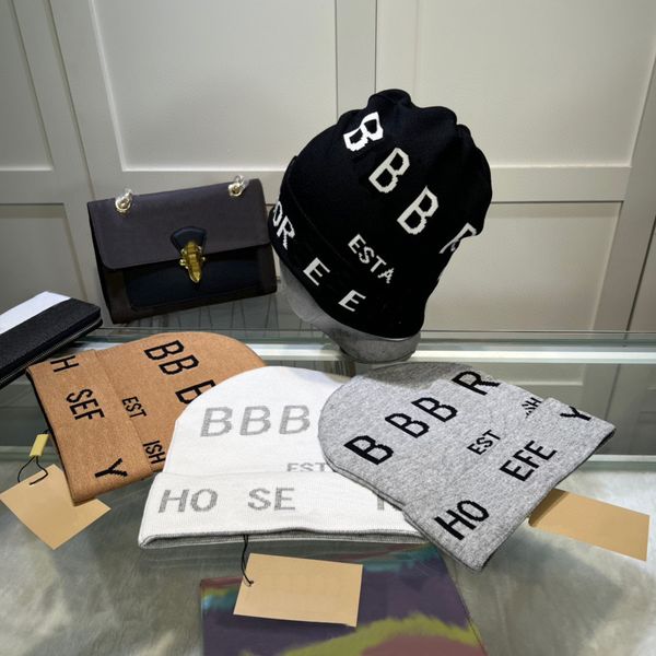 

Designer Beanie Knitted Hat Mens Womens Beret Fashion Letter Winter Warm Sweater Cap High Quality hats good nice, Black