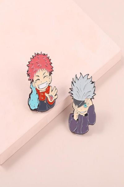 

japanese anime icons manga jujutsu kaisen enamel lapel pin badge pins hats backpack decoration jewelry accessories gifts anime3986710, Blue