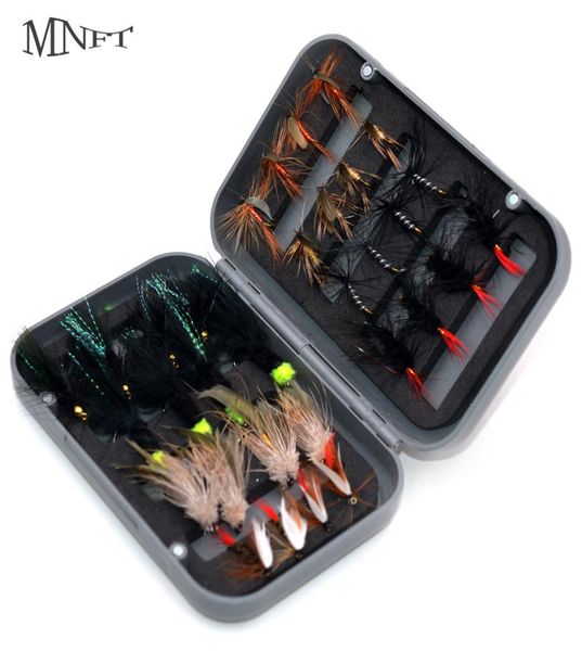 

mnft 32pcsboxed dry fly fishing lure dry flies fish hook lures fishing black brown wooly bugger streamer fly fishing lures 2010301141655