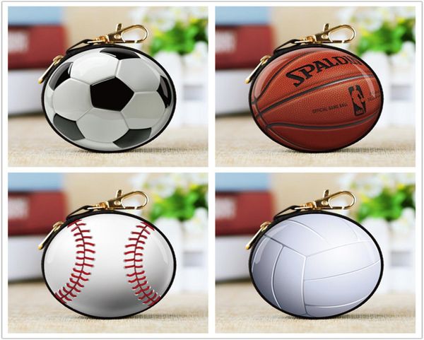 

baseball football coin bag keychain holder 3d printed coin wallet change money pocket kids party favor gift bag mini purse8809435, Black