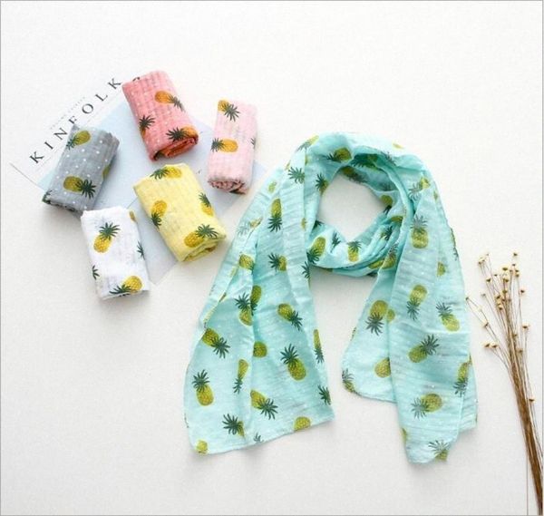 

baby pineapples scarves girls floral cartoon pashmina scarf collar shawl muffler cozy fashion wrap neck stole neckchief accessorie7314389, Red;brown