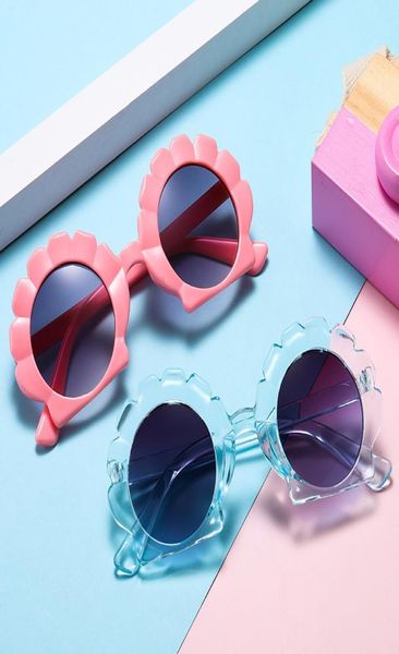 

dhl children boys girls cute flower round frame sunglasses baby kids vintage sun glasses uv400 protection fashion classic bea1784705, Blue