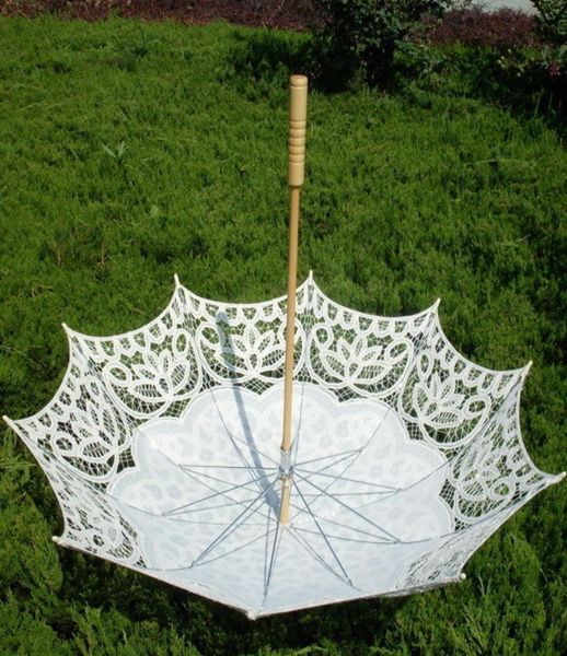 

lace bridal parasols wedding umbrella new arrival pography props 82cm diameter 68cm length beautiful bridal accessories9188497, White