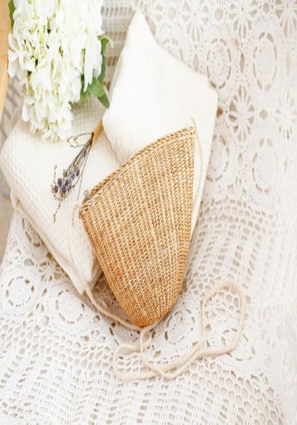 

children grass weaving handbags kids hand made oneshoulder bags summer girls princess beach bag children holiday handbag j00068521795, Black