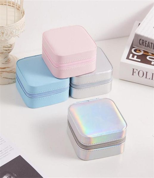 

jewelry pouches bags 2021 pu leather organizer display travel case boxes portable packaging gift box for package5592298, Pink;blue