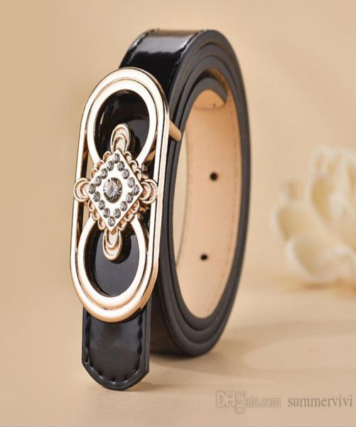 

fashion kids belt boutique luxury children metal smooth buckles belts boys girls patent leather waistband allmatch accessor4871864, Black