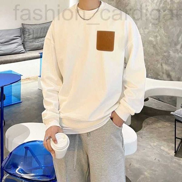 

men's hoodies & sweatshirts designer designer clothing mens autumn and winter 2022 embroidery sweater leather pocket thickened long sle, Black