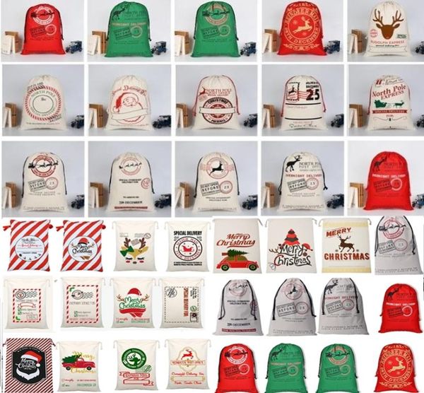 

2020 christmas canvas drawstring bag santa sack drawstring bags reindeers santa sack bags canvas present bag christmas decoration 8965476, Black