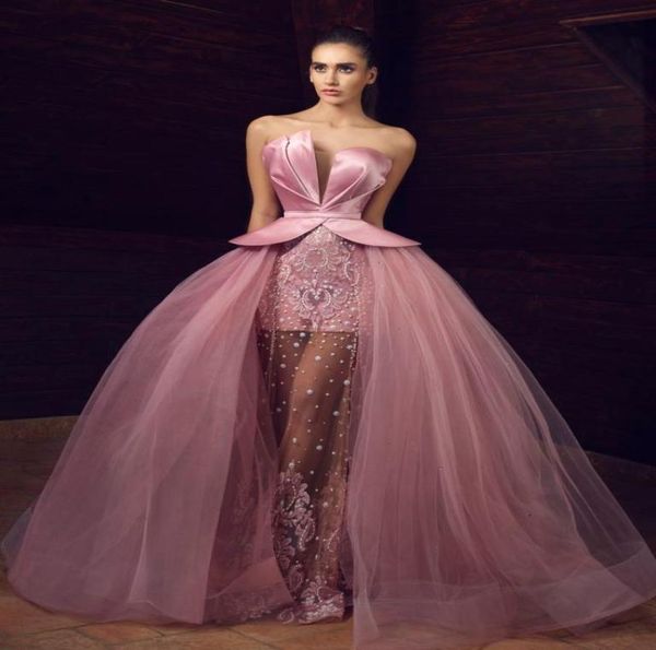 

gorgeous pearls beads evening dresses formal ball illusion bodice arbric 2018 long party prom dresses pageant gowns spring robe de7184025, Black;red