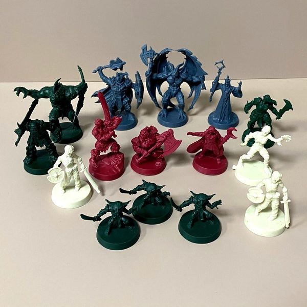 

action toy figures set dwarf barbarian elf wizard demons goblins skeleton zombies models heroquest mythic board game miniatures war thumbnai