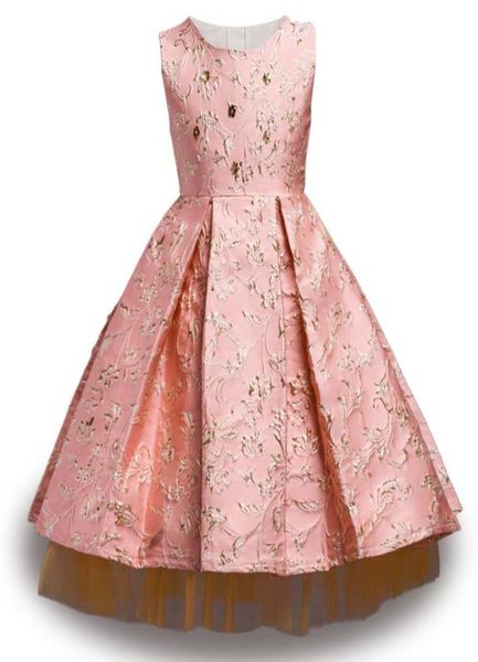 

2019 autumn winter dress for girl flower bronzing baby dress for wedding kids party christmas dress for toddler girls clothes y1908941202, Red;yellow