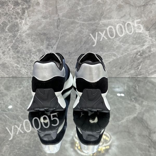 

2023 new luxury designer flat sneaker casual shoes calfskin leather white letter overlays platform fashion sneakers size 35-46 xsd230404, Black
