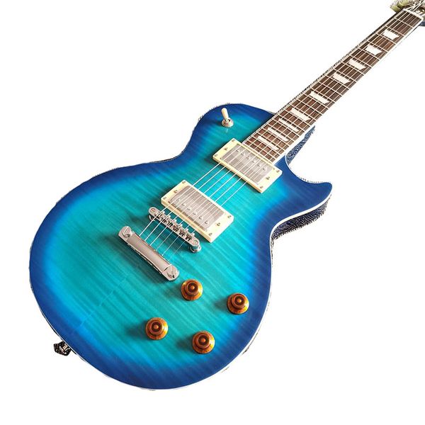 

guitar shop new clear blue 6 string standard electric guitar fast shipping
