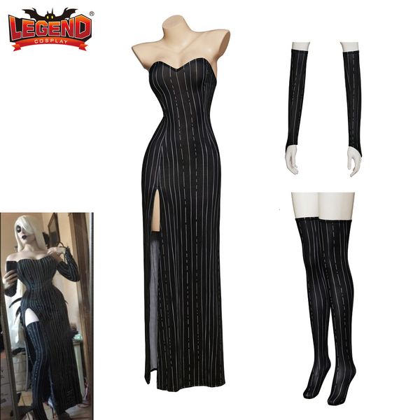 

women's swimwear nightmare before christmas jack skelington cosplay costume woman tim burton dress pumpkin king for women 230630, White;black