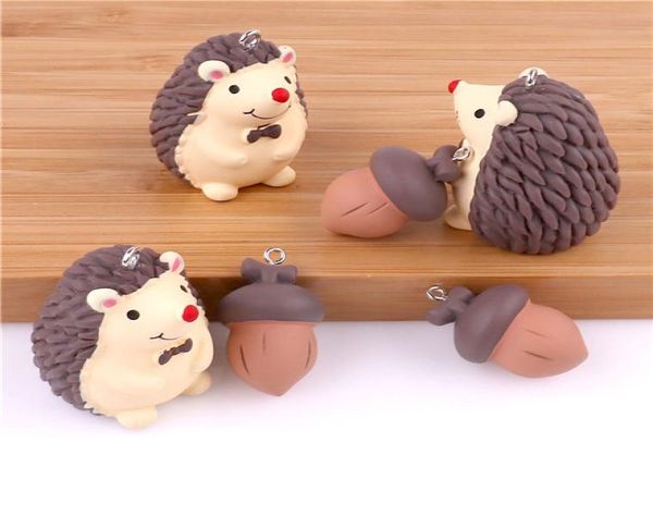 

23578 5pcs silicone hedgehog pine nuts pendant lovely findings animal charms fit diy dangle charm keychain6686394, Silver